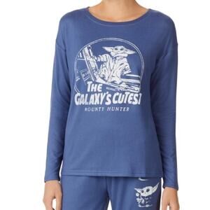 Brand New Star Wars Women's Size Medium Blue Long Sleeve Pajama Shirt Sleepwear